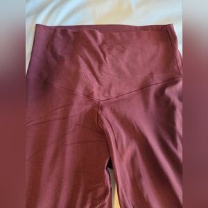 Aerie Real Me Offline Hi Rise LONG Inseam Burgundy Leggings Medium